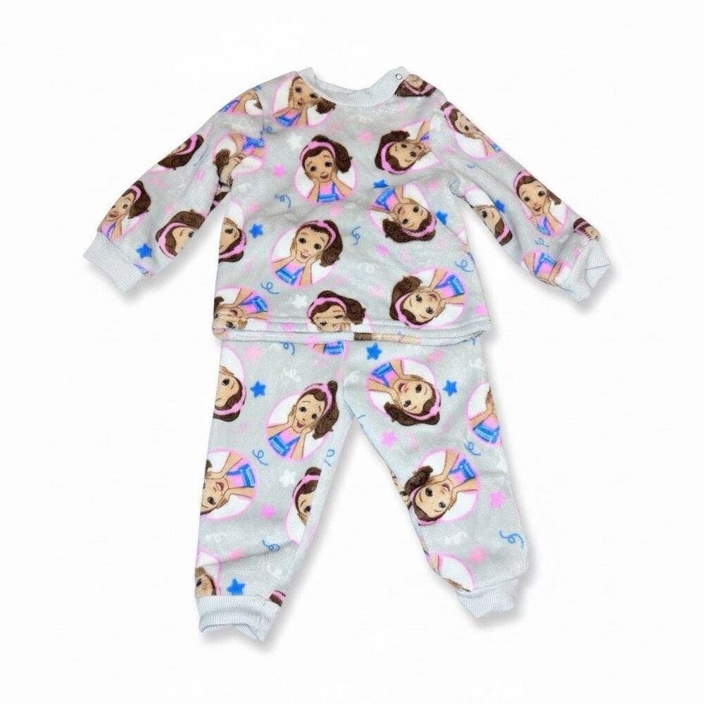 Ms. Rachel Grey Long Sleeve Pants Pajamas Set Toddler Girls Size 12 Months